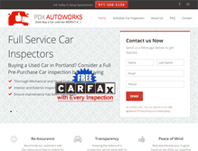 Tablet Screenshot of pdxautoworks.com